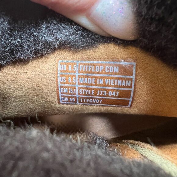 Fitflop Women's Suede Shearling-Lined Roll Down Ankle Boots Brown Size 8.5 - Picture 6 of 10